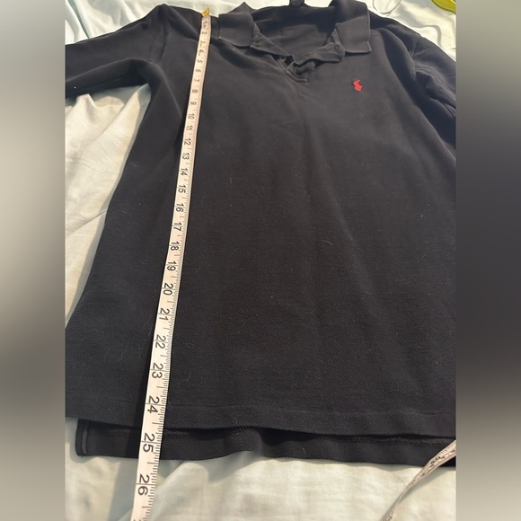 POLO RALPH LAUREN BOYS LONG SLEEVE Red PONY SHIRT Black Size Large (16/18) - Picture 4 of 8